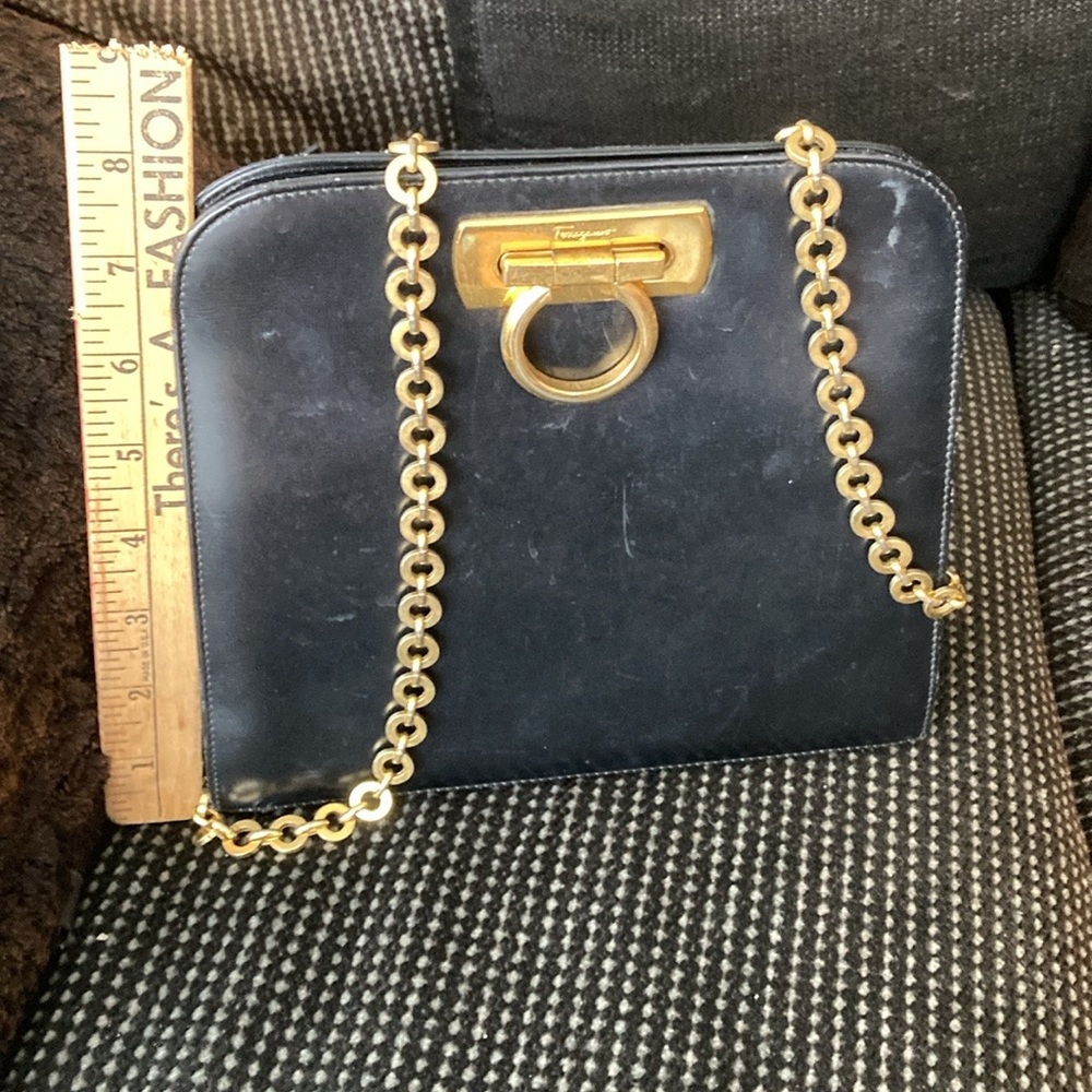 Authentic Salvatore Ferragamo bag with gold chain handle